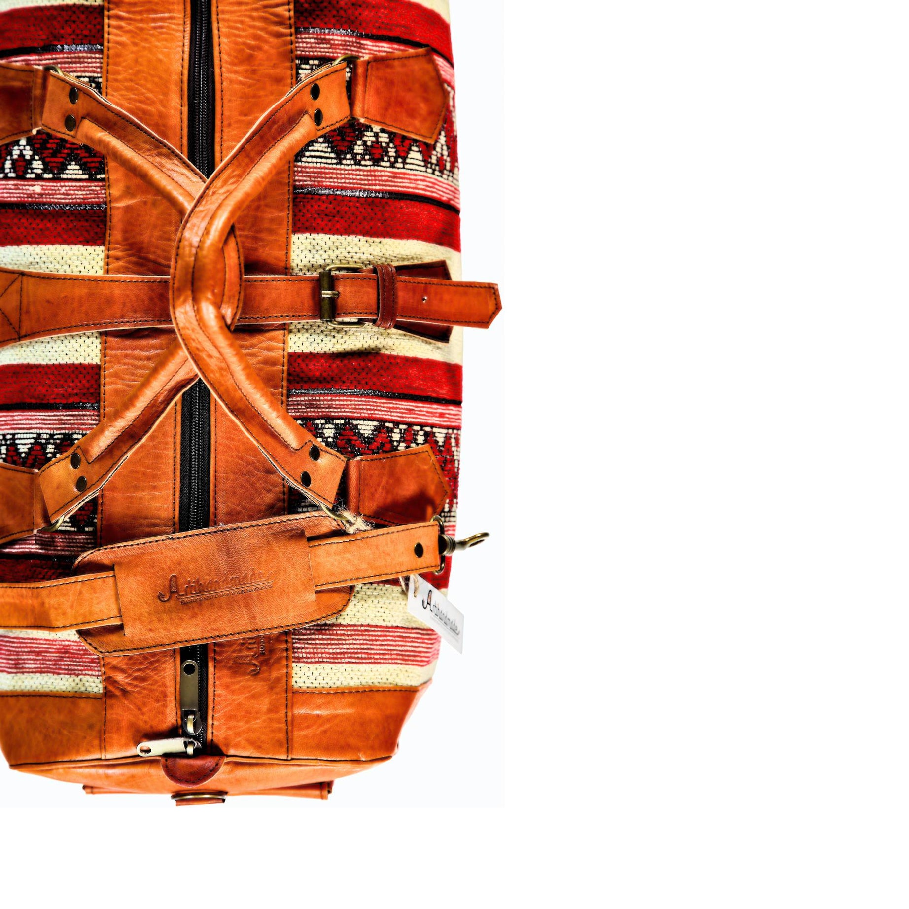 Artisan Leather and Kilim Travel Duffel Bag - Havan