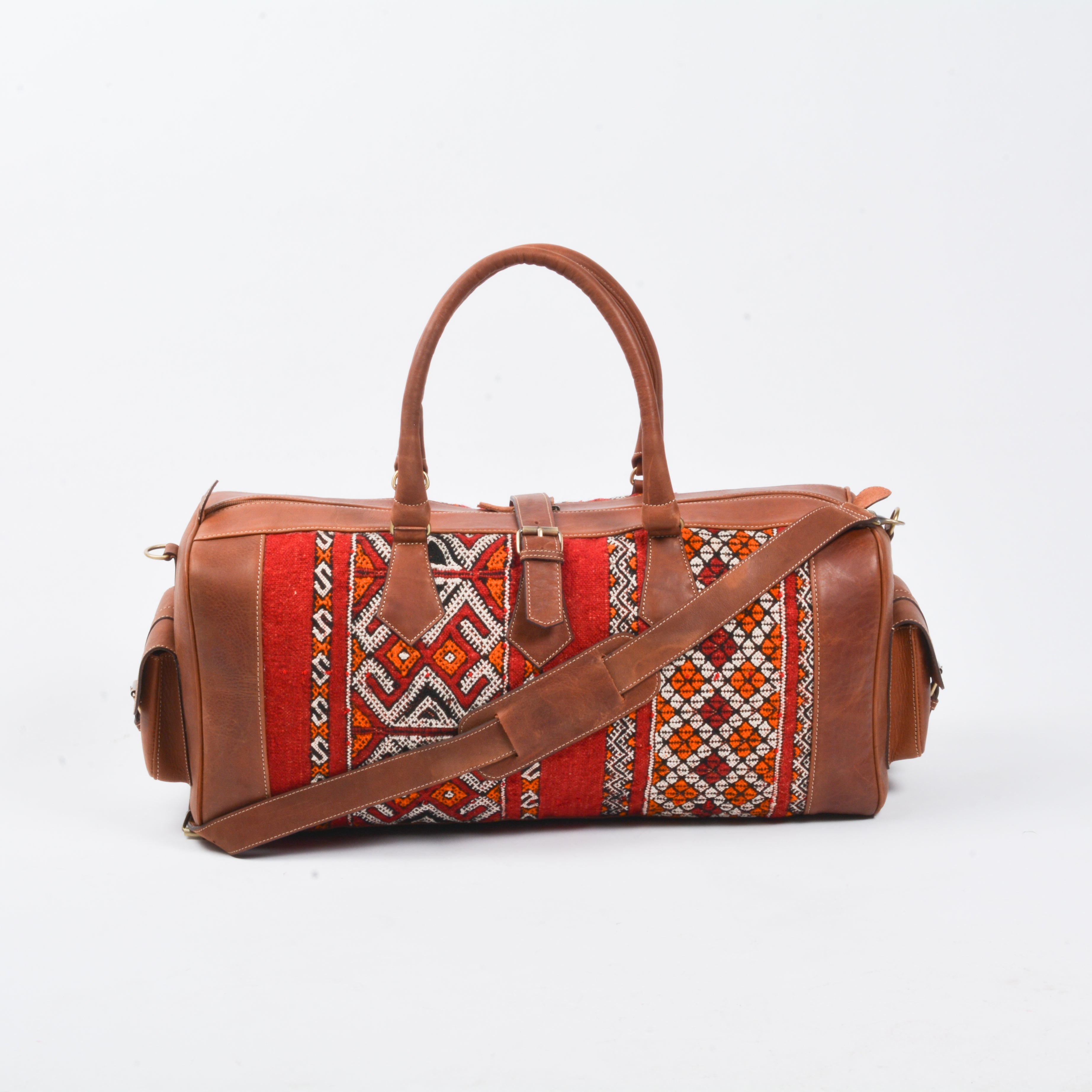 Hanbal Kilim Travel Bag Brown, Duffel Bag, Luxury Travel Bag