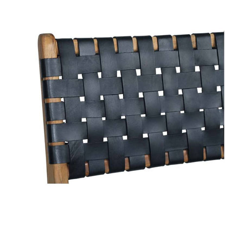 Leather Strap Counter Stool - Black