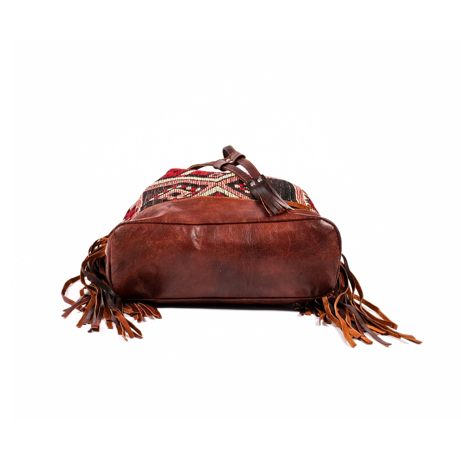 Vintage Tote Bag, Leather Fringed bohemian Shoulder Bag