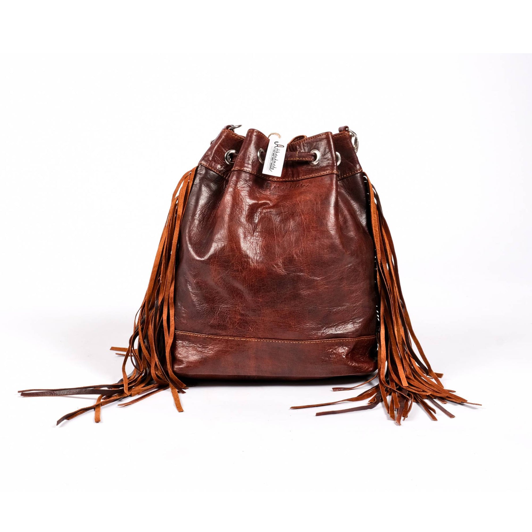 Vintage Tote Bag, Leather Fringed bohemian Shoulder Bag