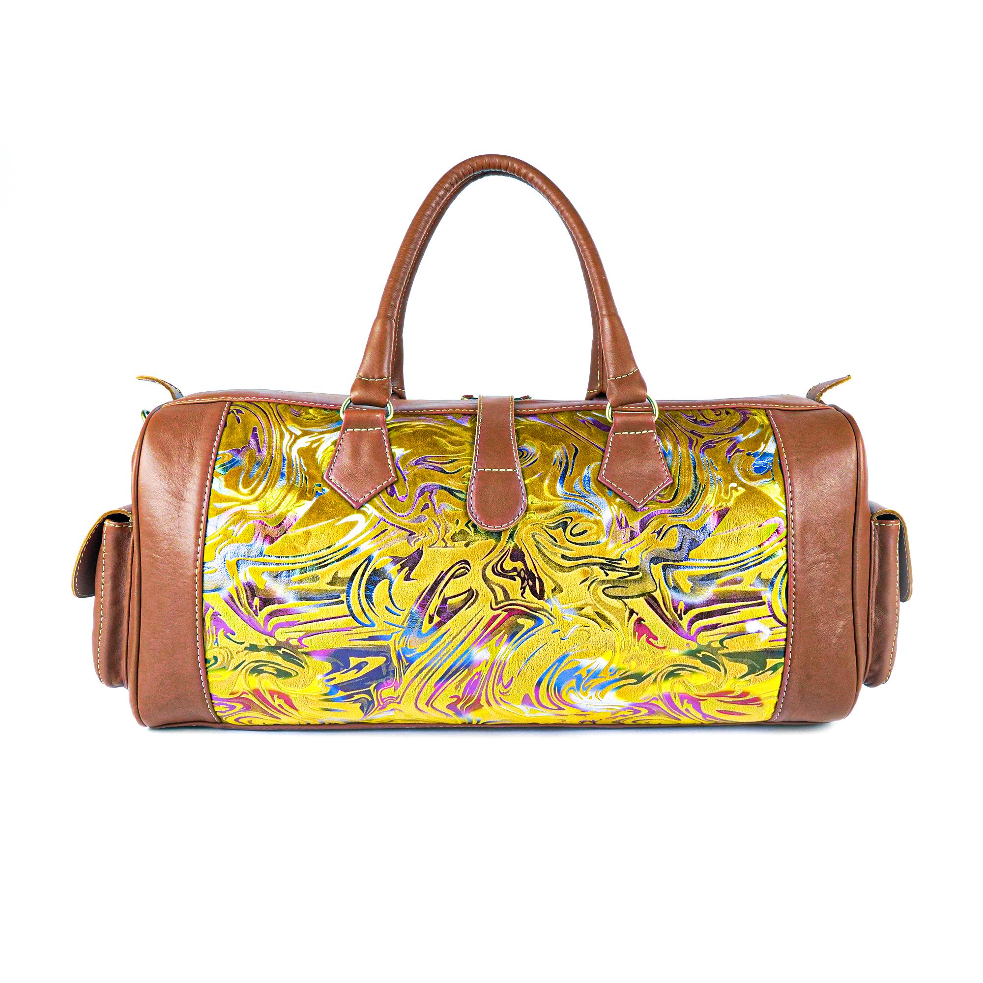 Leather Aurora Kilim Travel Bag