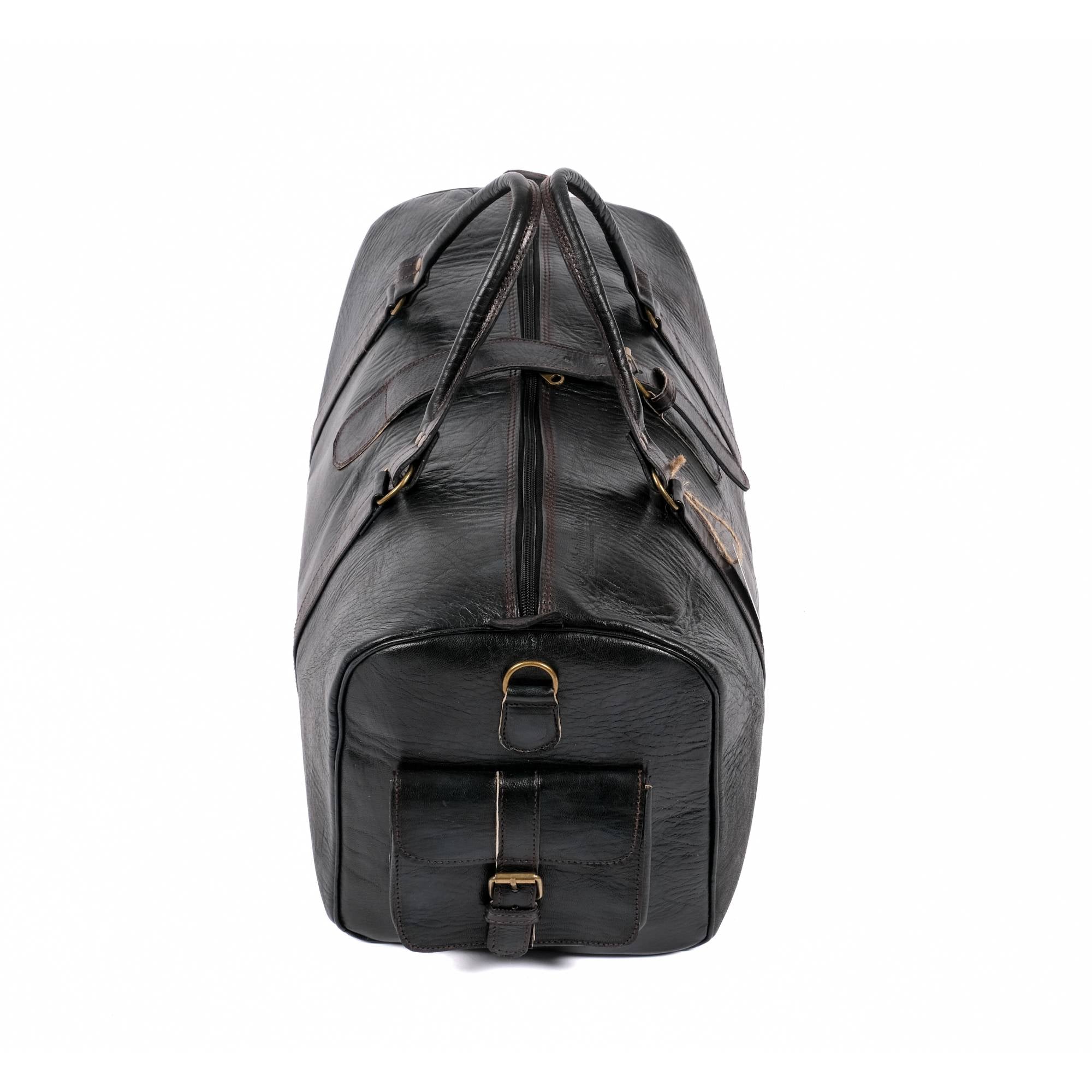 Leather Duffle Bag, Weekender Black Leather Travel Bag