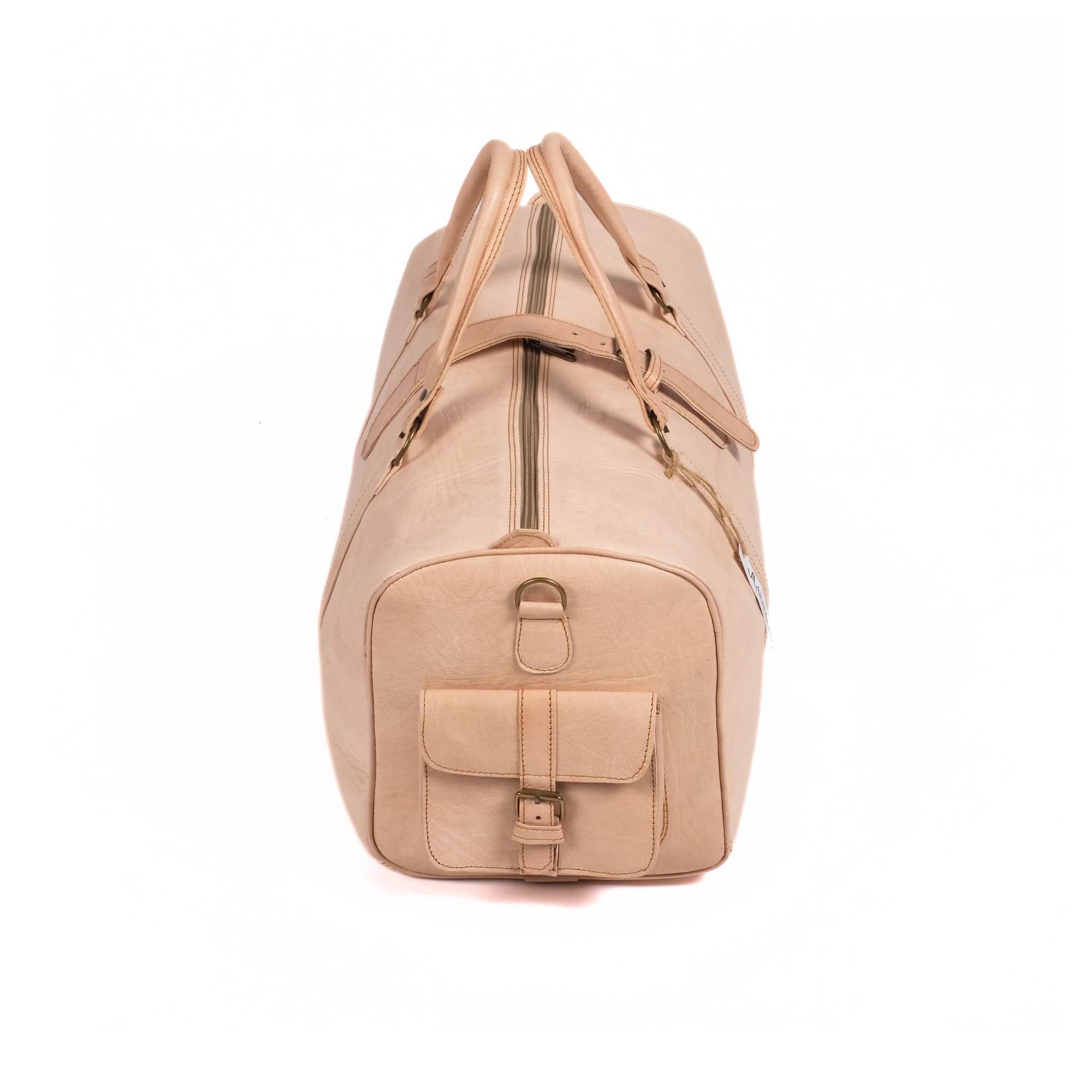 Leather Duffel Bag, Weekender Natural Leather Travel Bag