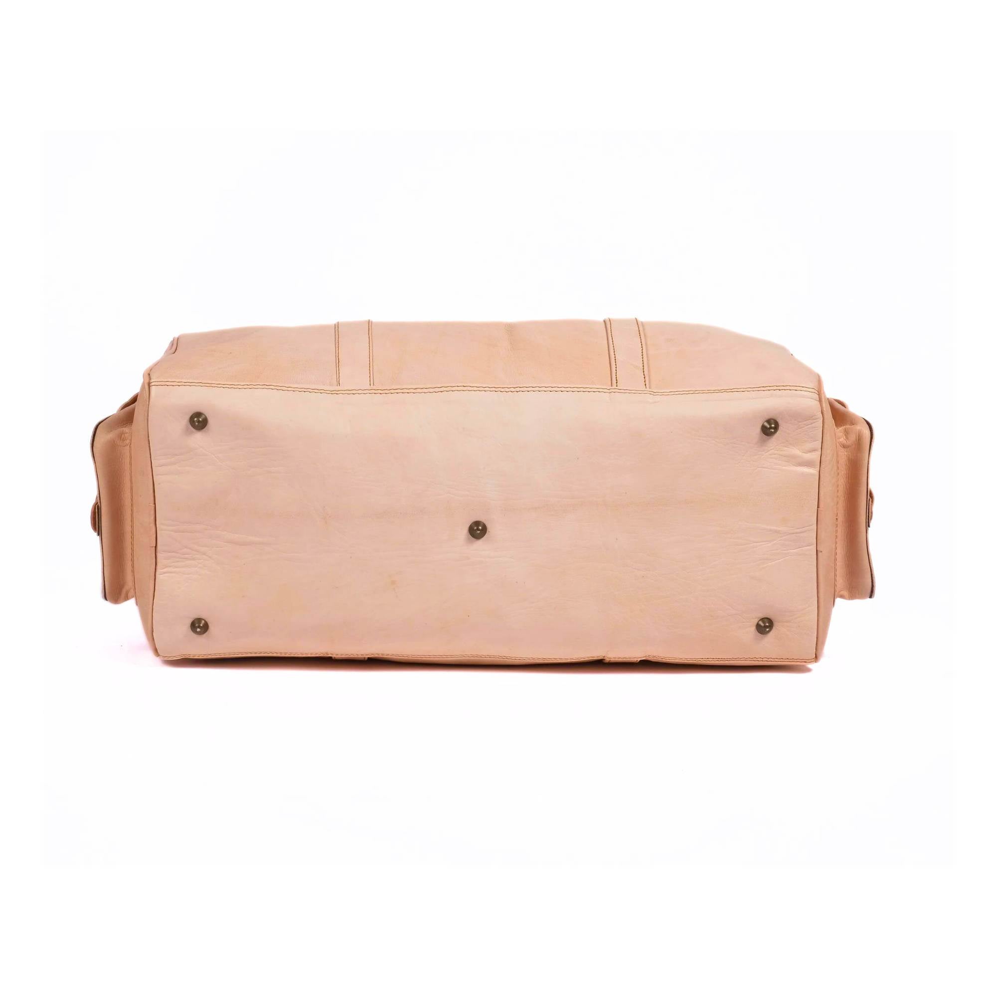 Leather Duffel Bag, Weekender Natural Tan Leather Travel Bag