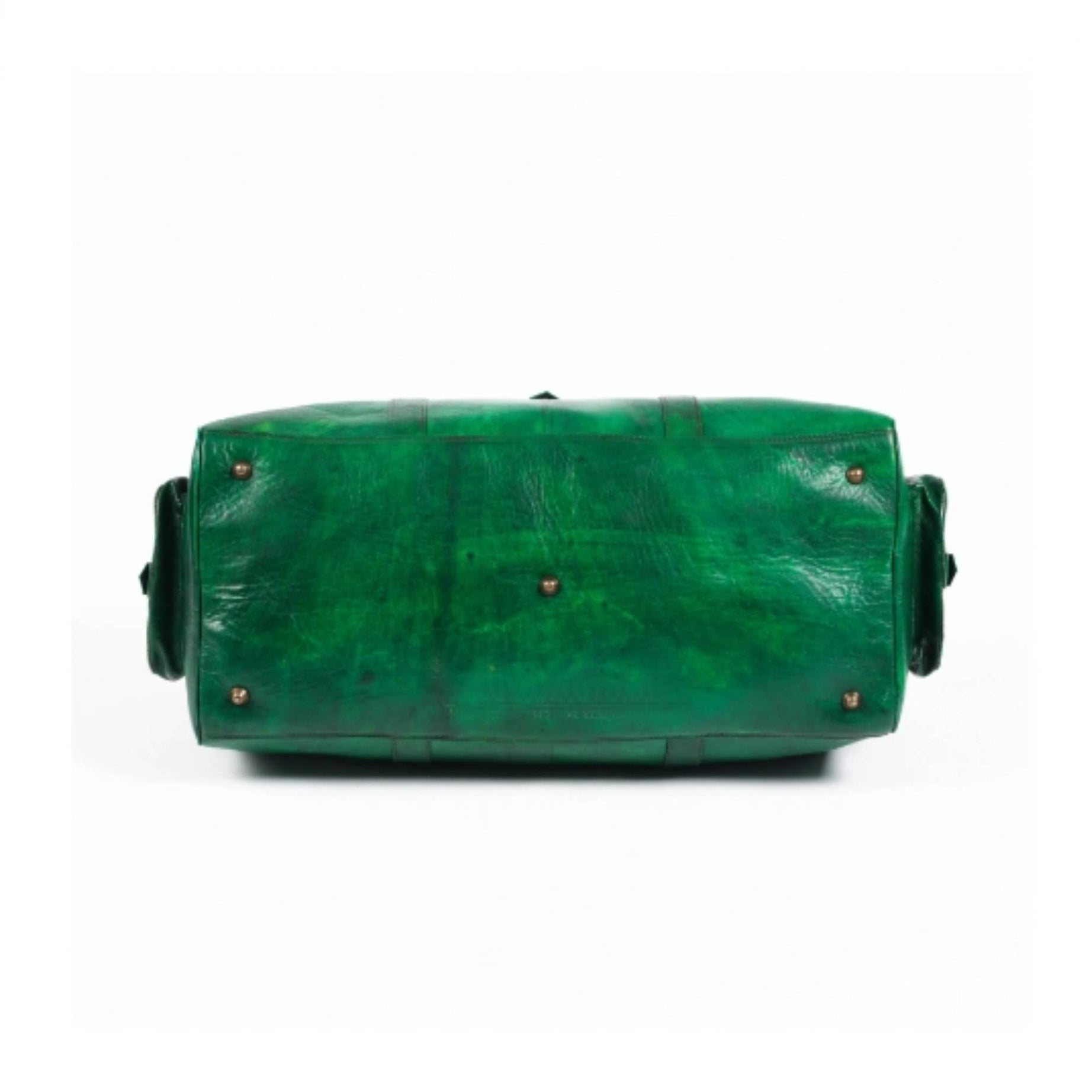 Leather Duffel Bag - Weekender Green Full Grain Leather