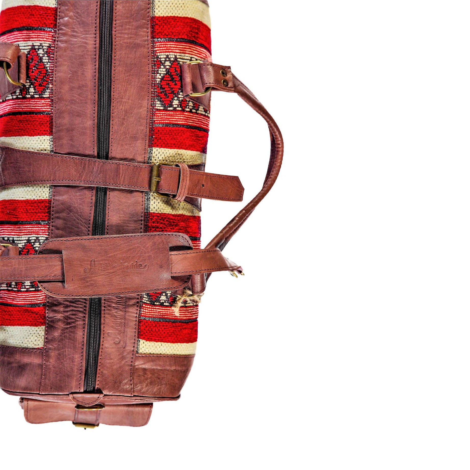 Vintage leather duffle bag