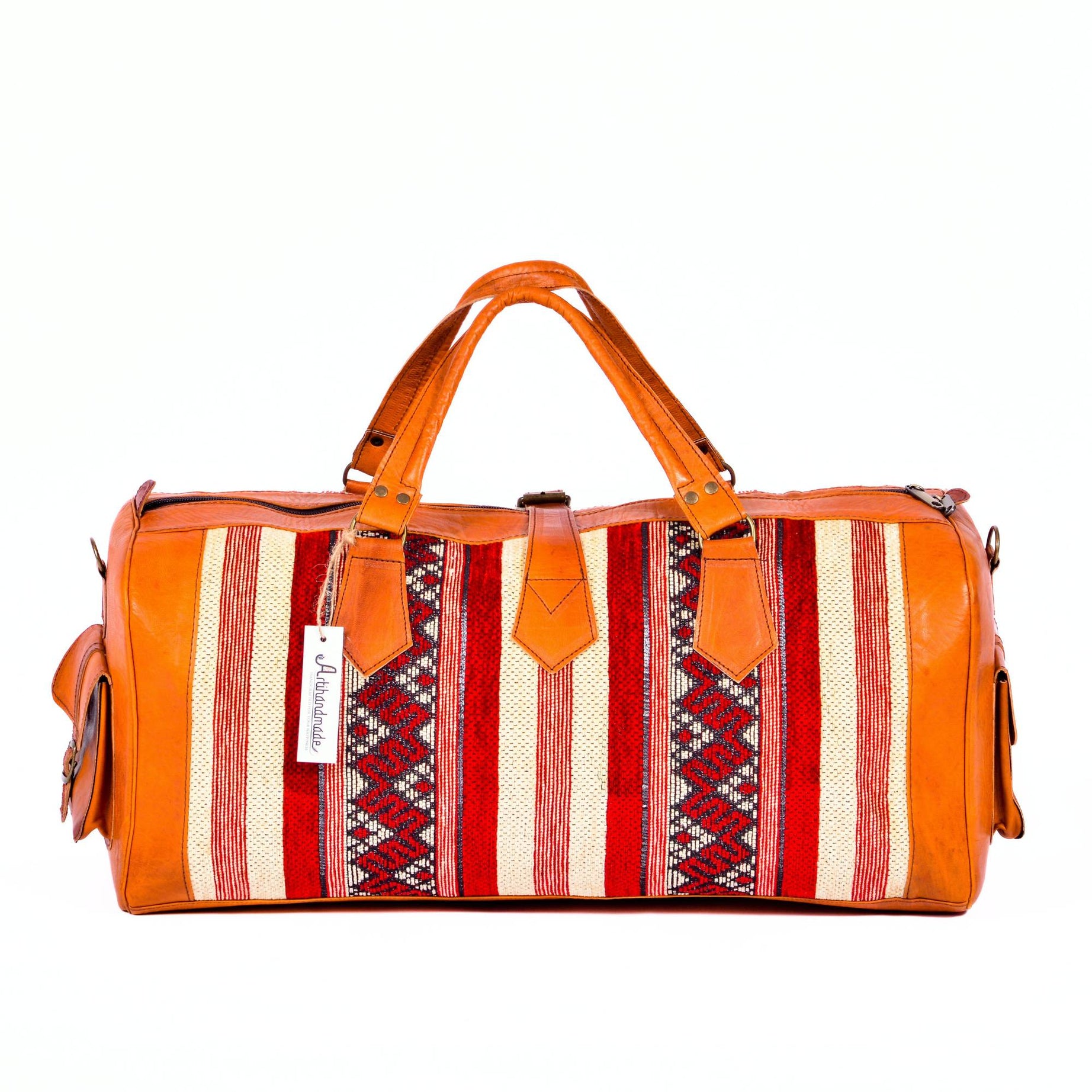 Artisan Leather and Kilim Travel Duffel Bag - Havan