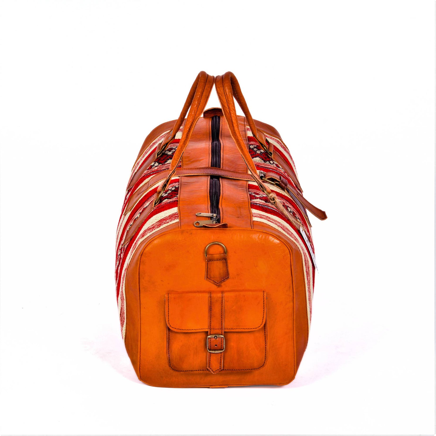 Artisan Leather and Kilim Travel Duffel Bag - Havan