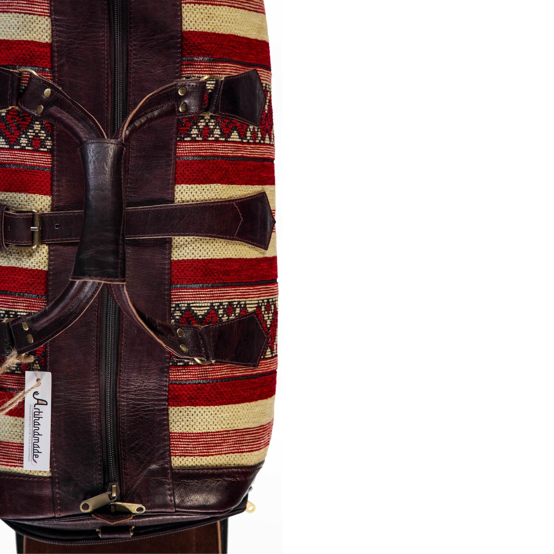 Leather Duffle Bag - Dark Brown With Shoe Compartment