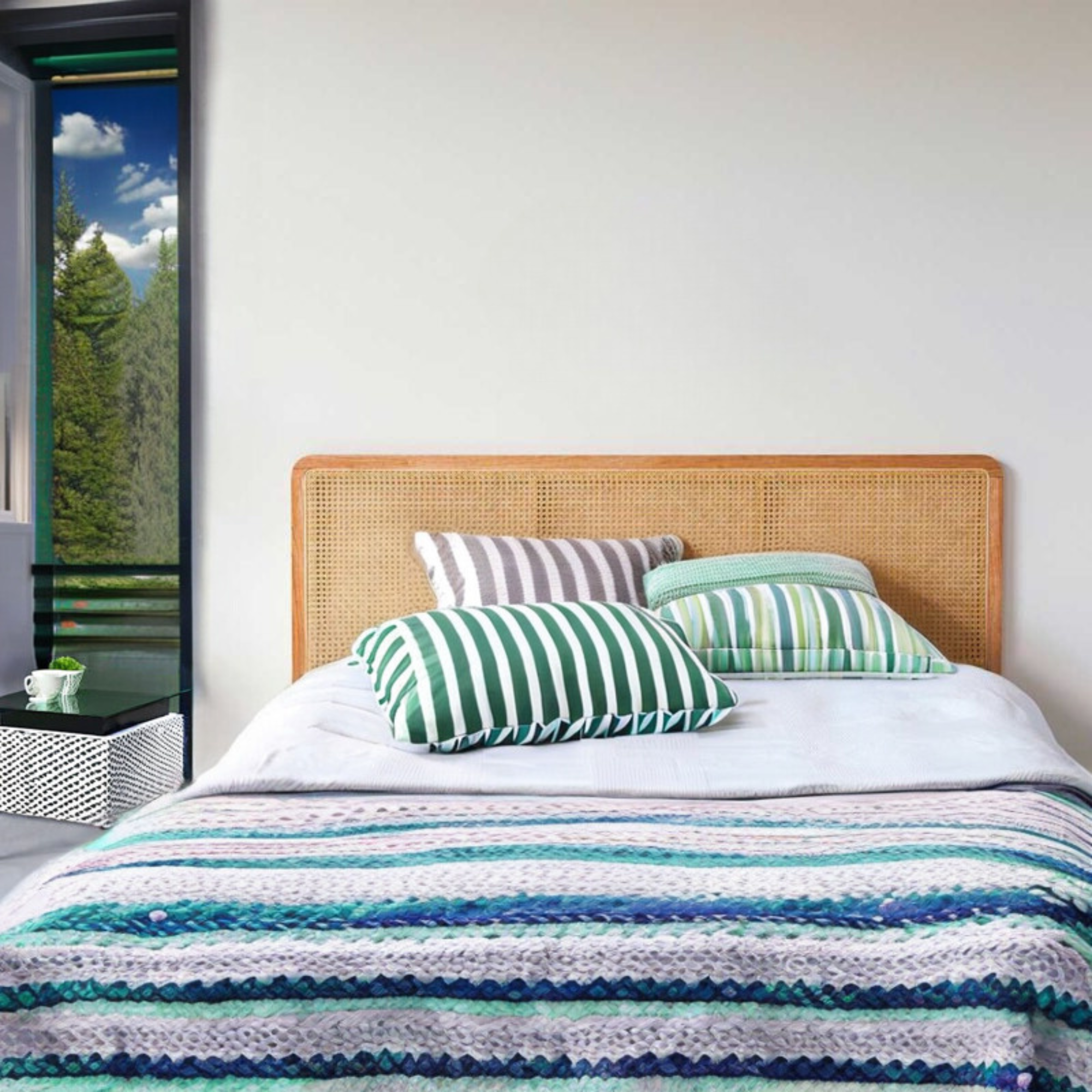 High Quality - Hand-tooled Headboard Rattan For A Touch Of Sophistication