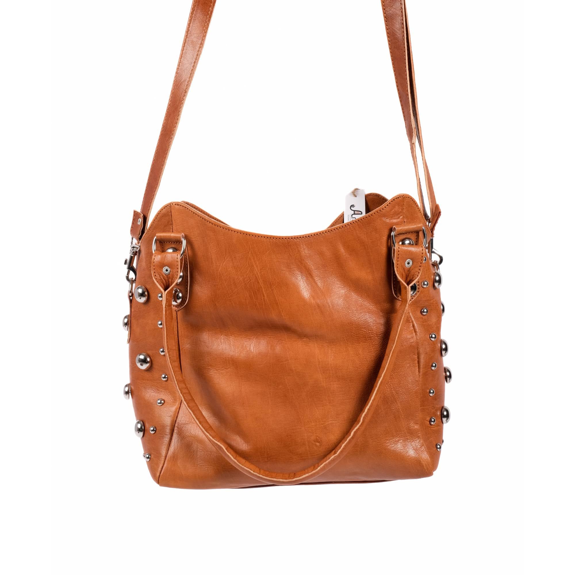 The Sun Leather Tote Bag Cognac