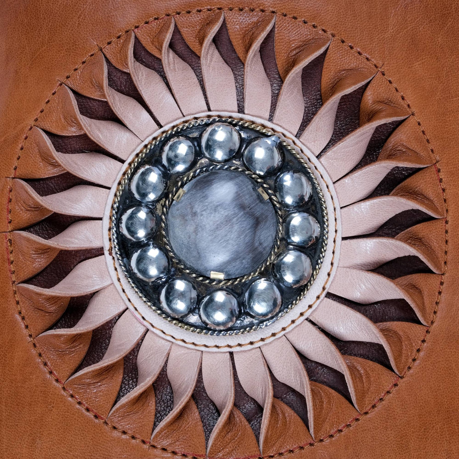 The Sun Leather Tote Bag Cognac