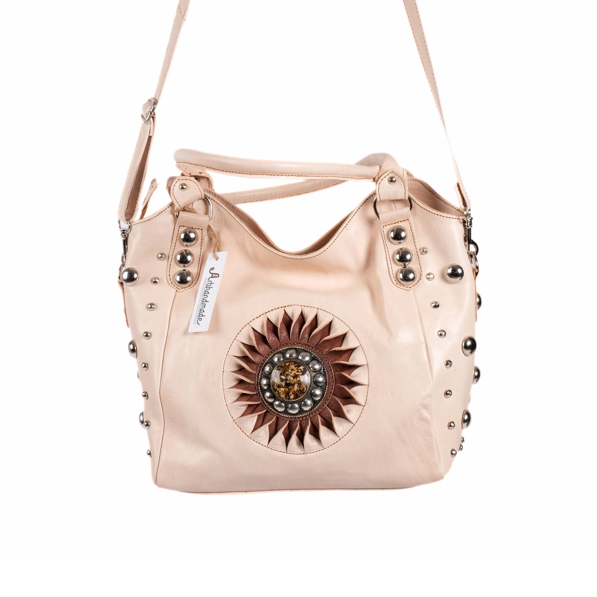 The Sun Leather Tote Bag - Natural
