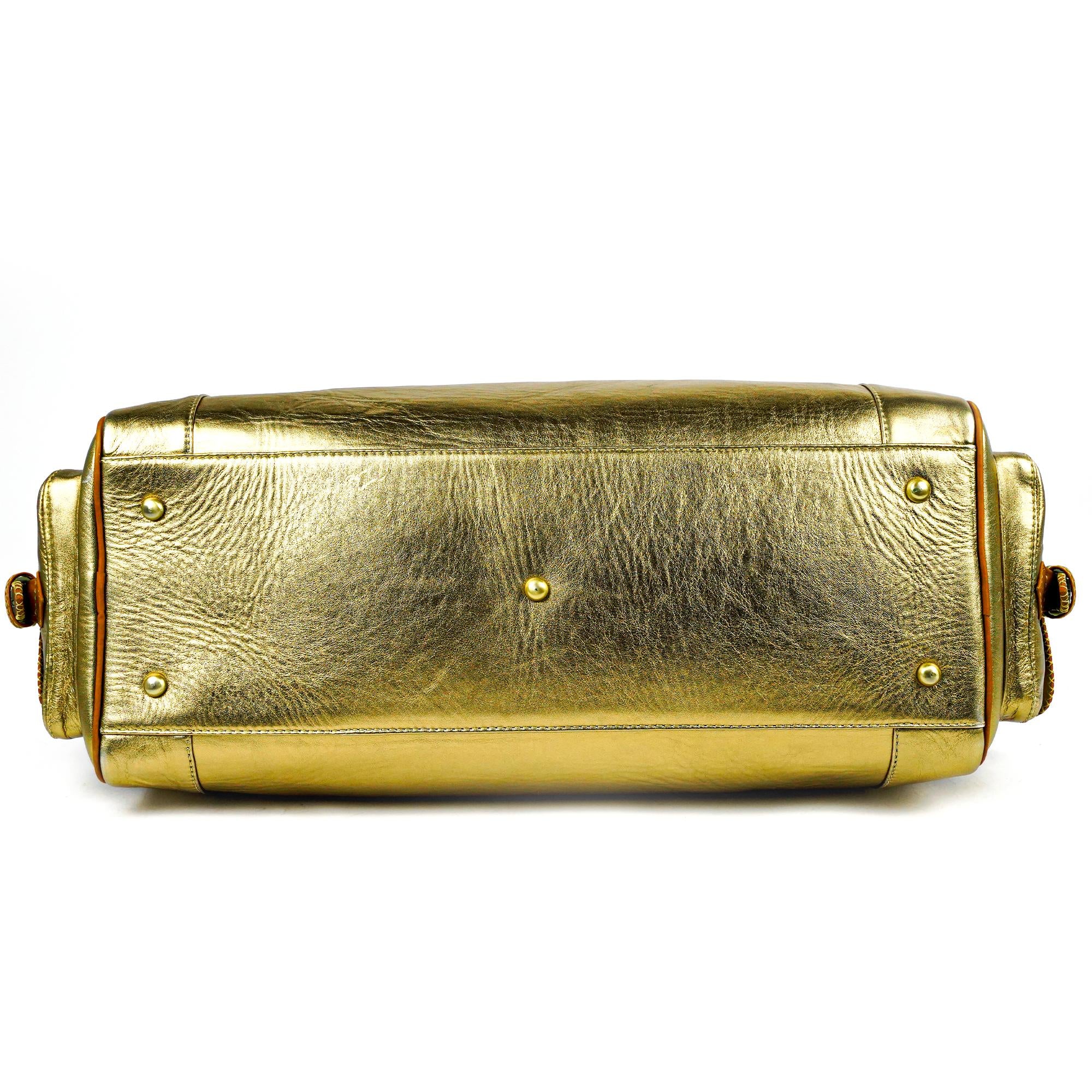 Hand Stitched Vintage Bumblebee Travel Leather Bag