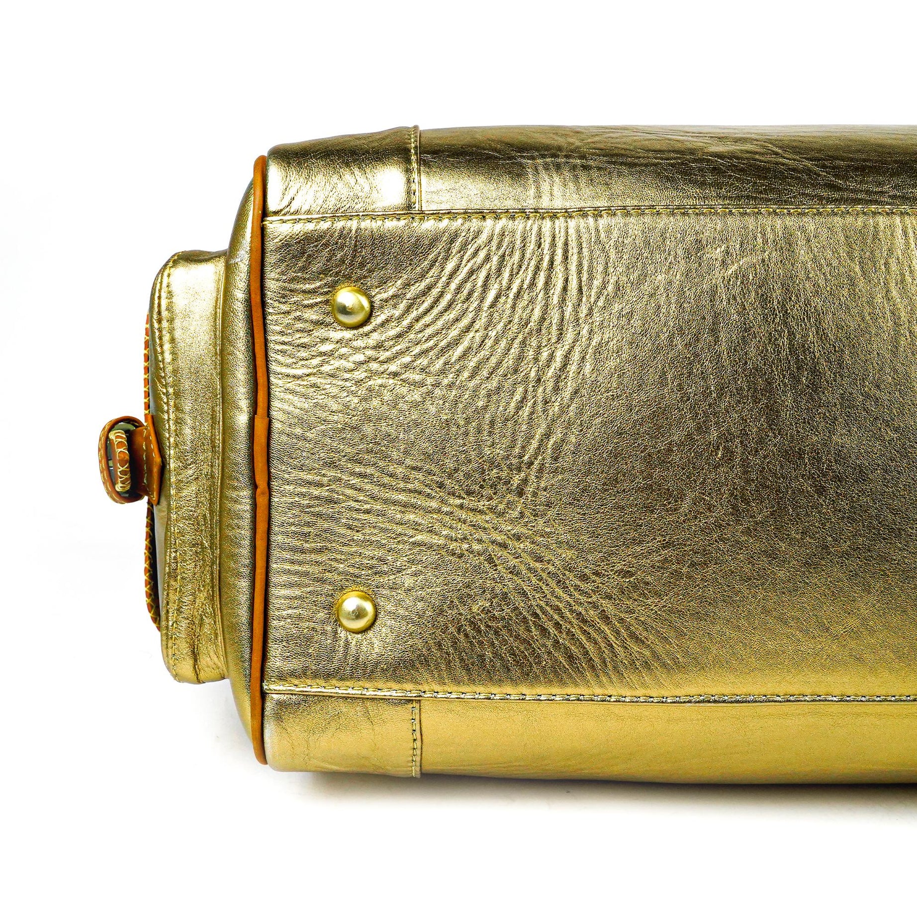 Hand Stitched Vintage Bumblebee Travel Leather Bag