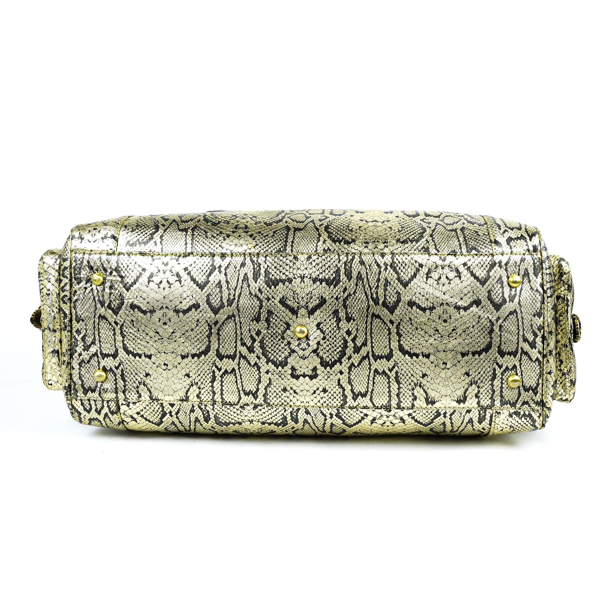 Hand Stitched Vintage Python Travel Leather Bag