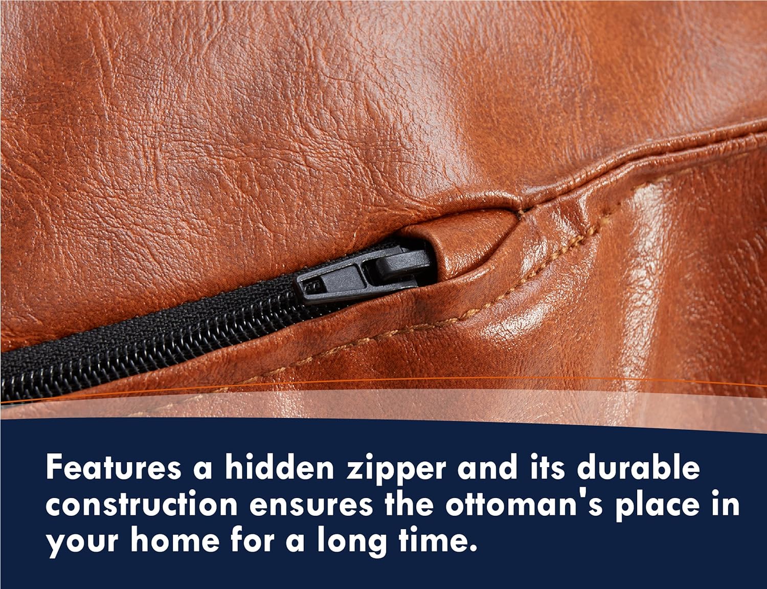 Premium Square Leather Pouf - Five Color Variations