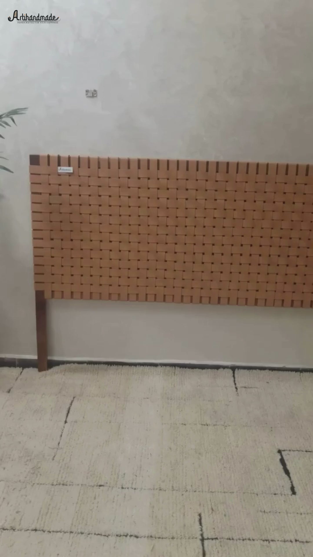 Video Walnut leather headboard