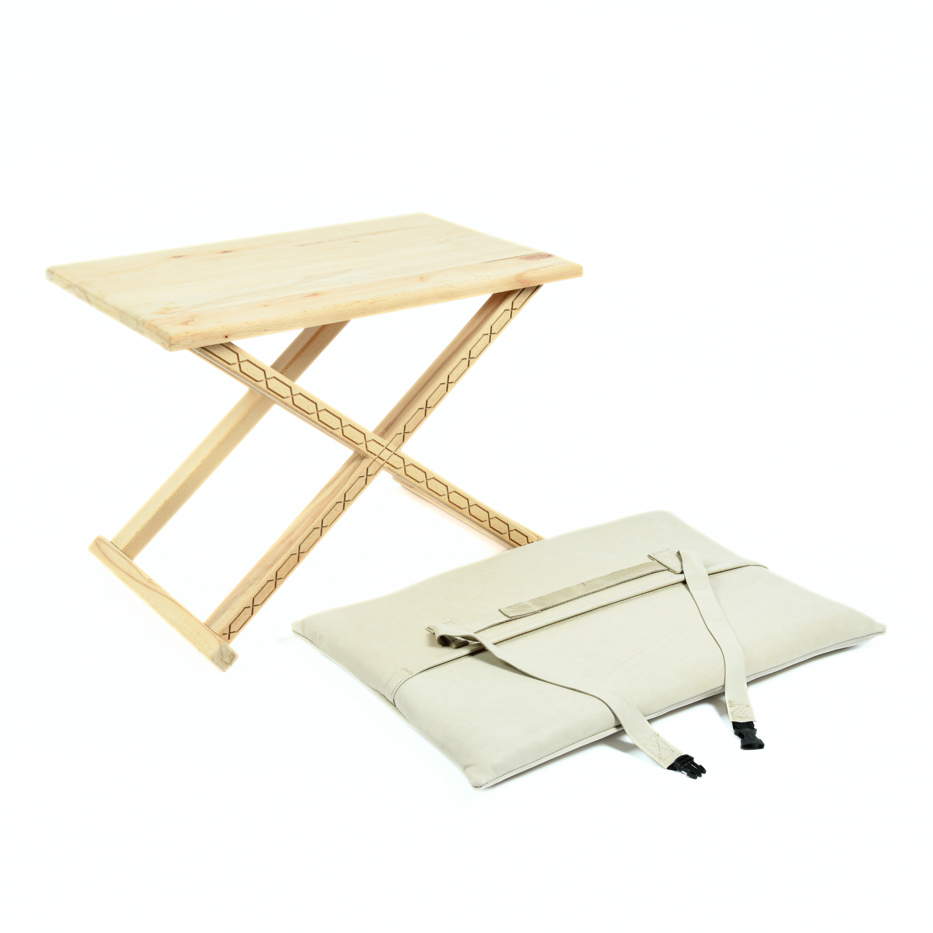 Handcrafted Natural Wood and Leather Multipurpose X Stool & CoffeeTable The Versatile 2-in-1 Solution