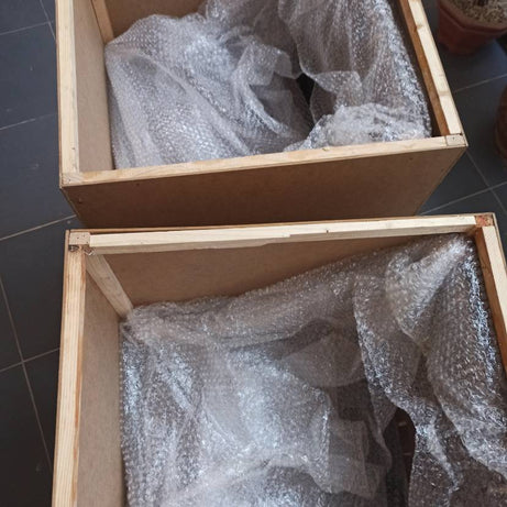 Leather Strap Counter Stool - Natural Teak Wood With Drak Brown Leather