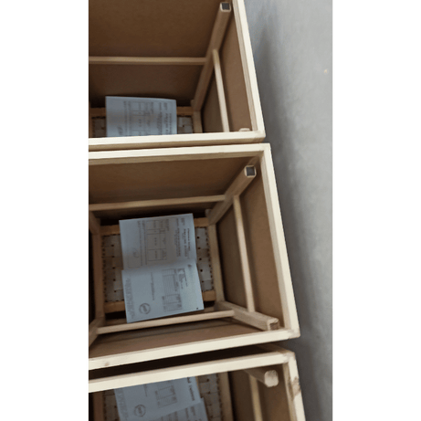 Leather Strap Counter Stool - Natural Teak Wood With Drak Brown Leather