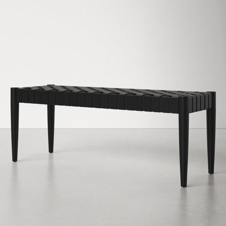 Customizable Woven Leather Strap Bench