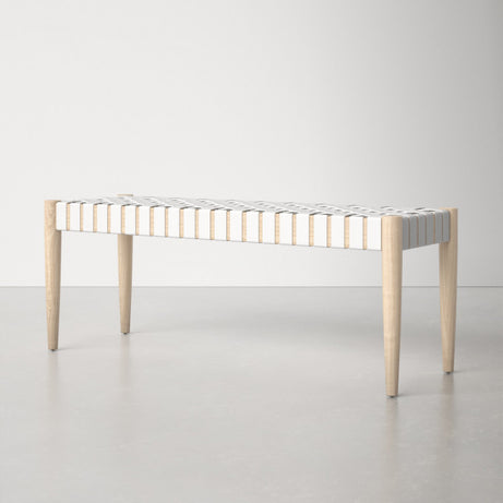 Customizable Woven Leather Strap Bench