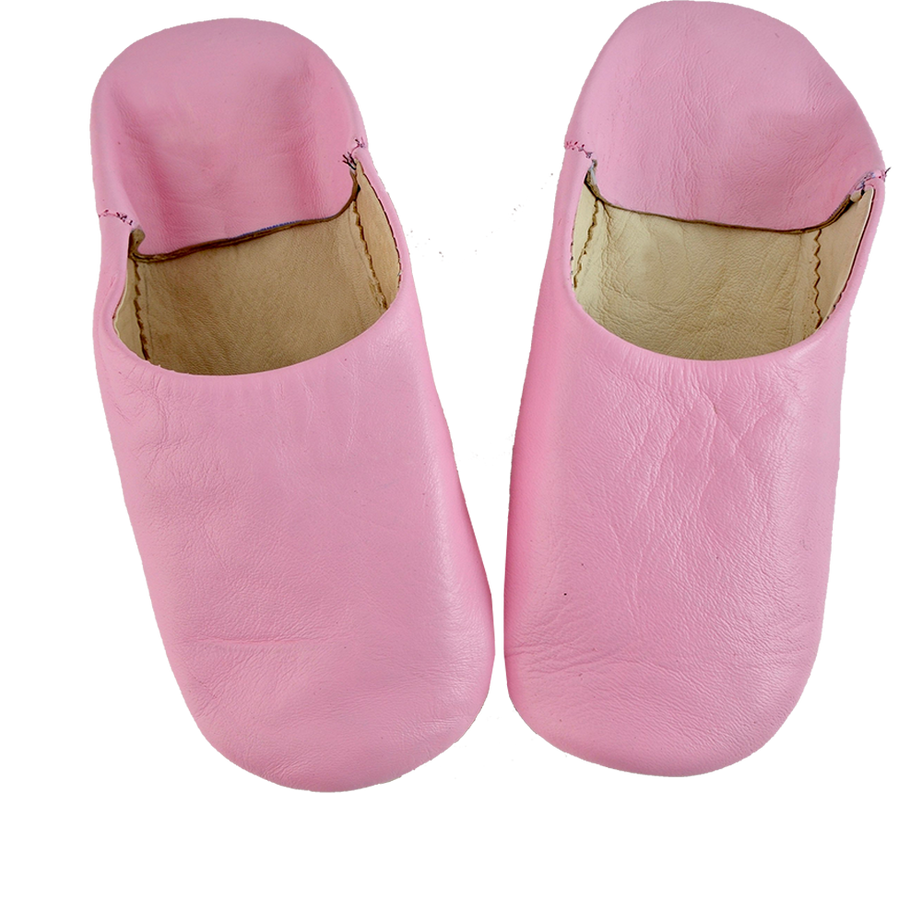 Moroccan Leather Slipper pink color - marrakechcraft