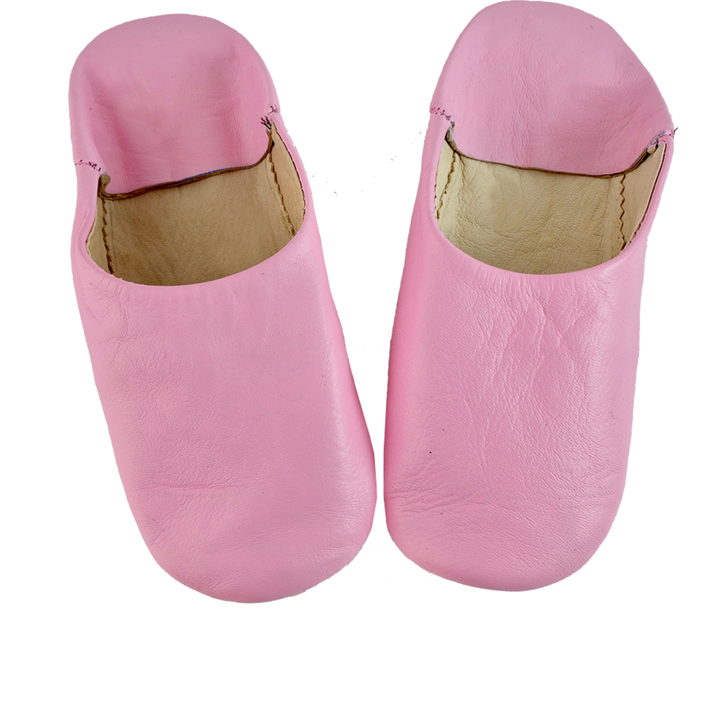 Moroccan Leather Slipper pink color - marrakechcraft