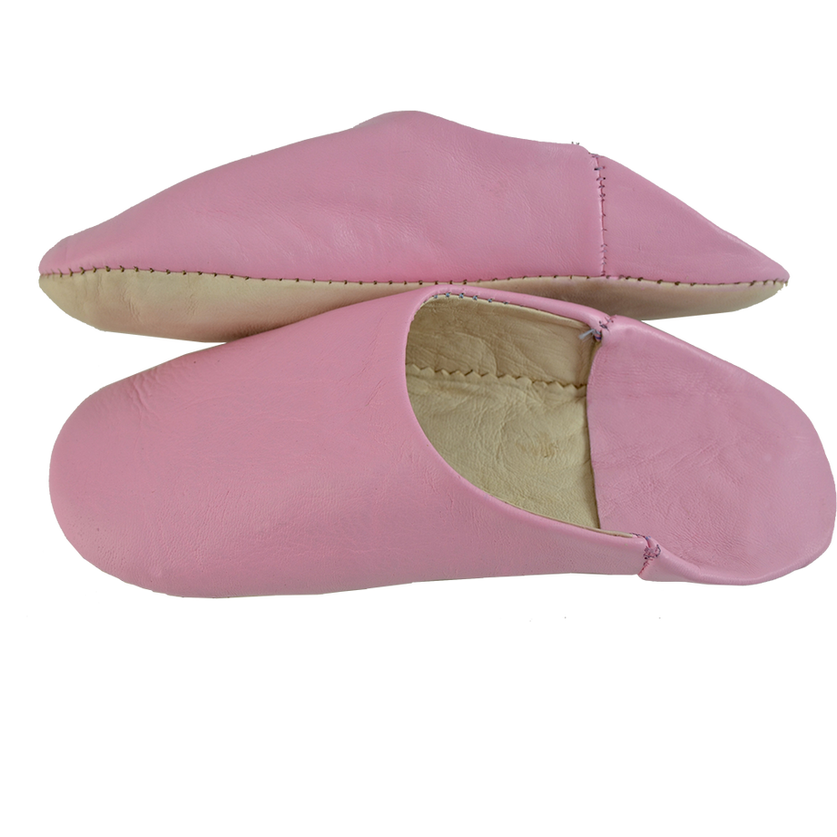 Moroccan Leather Slipper pink color - marrakechcraft