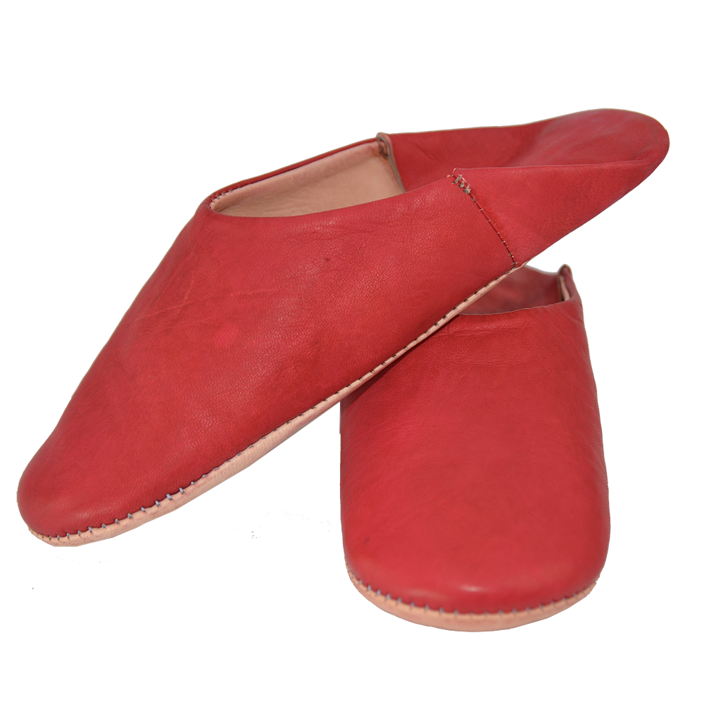 Moroccan Leather Slipper Orange Color - marrakechcraft
