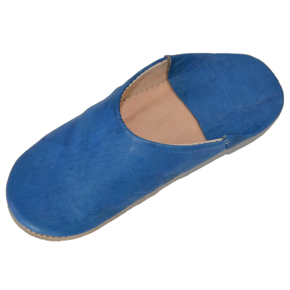 Moroccan Leather Slipper royal blue color - marrakechcraft