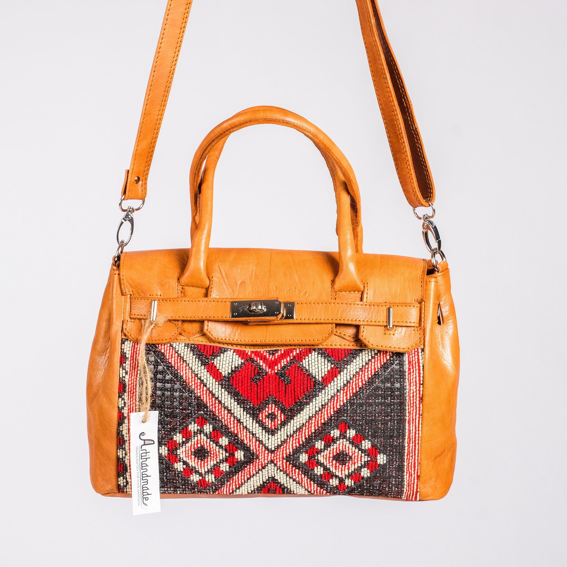 Premium Set of 4 Leather Kilim Bags - Unique and Stylish