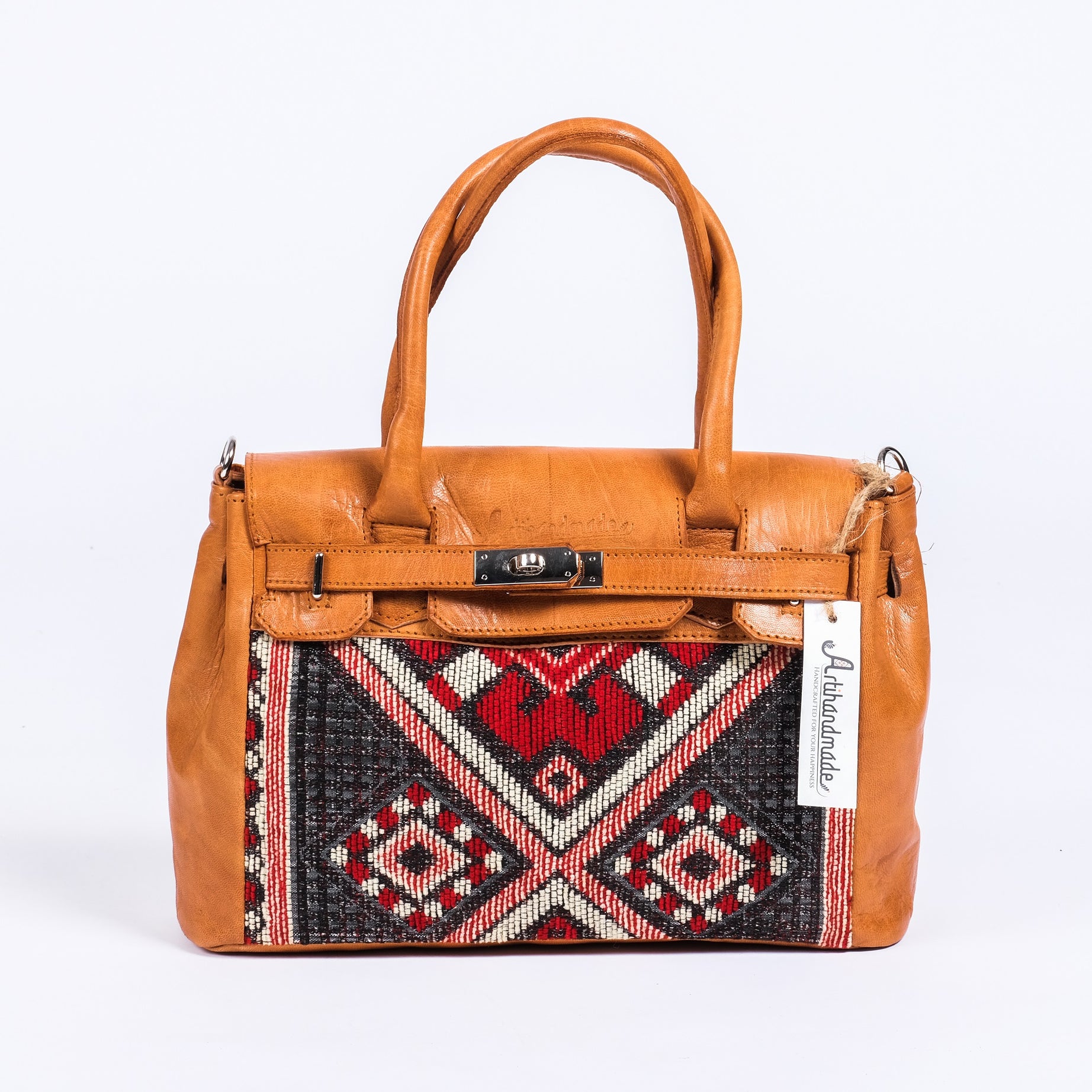 Women's Leather Tote Bag - bohemian style