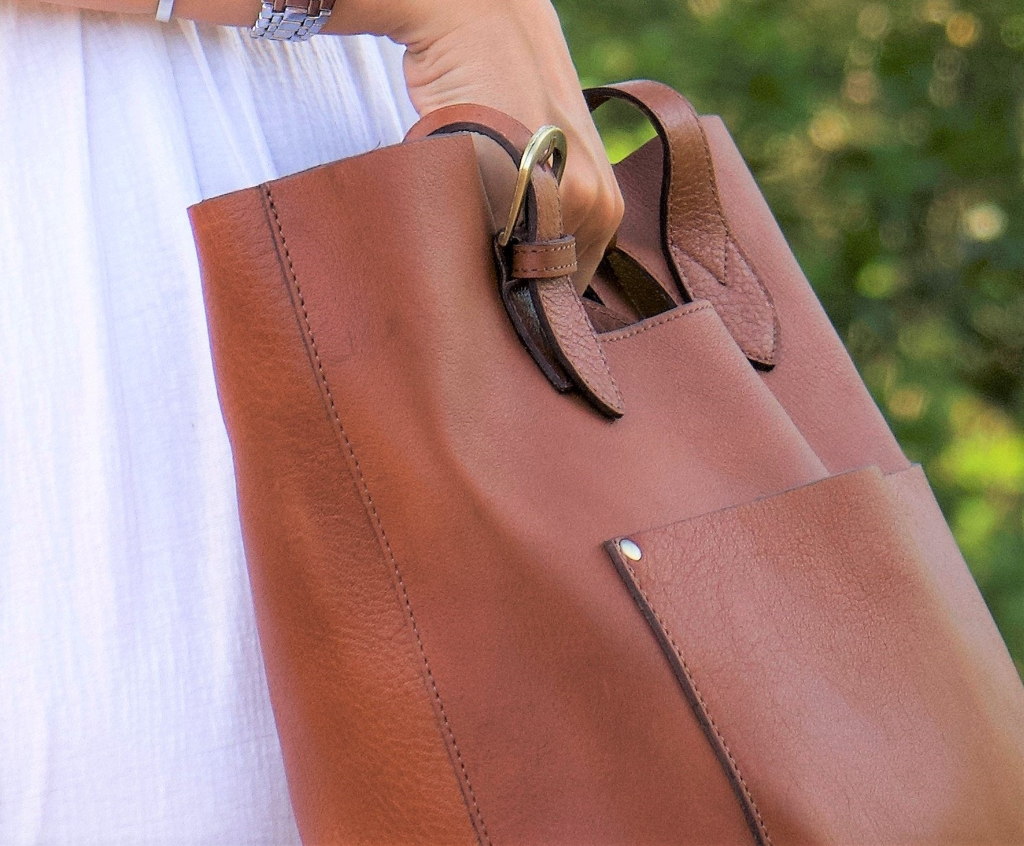 Full-Grain Leather Tote Bag