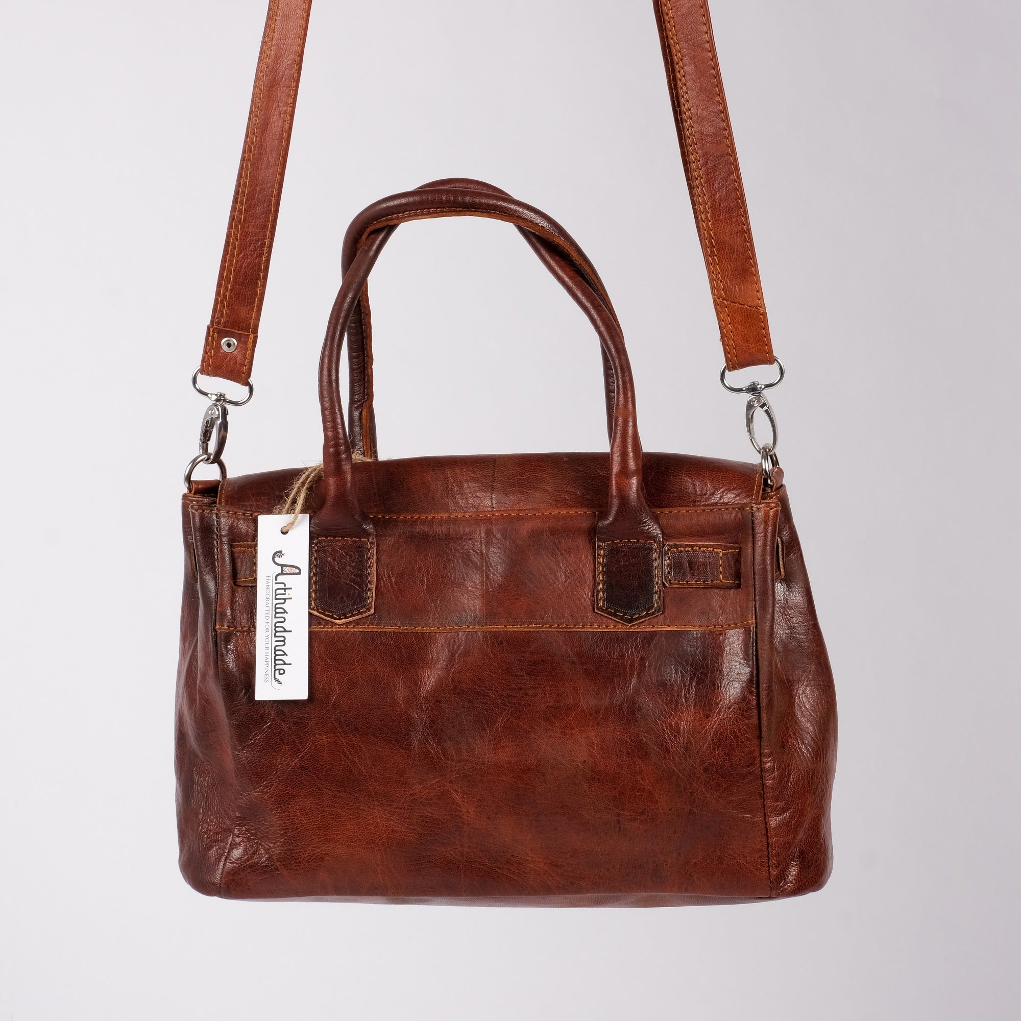 Women's Leather Tote Bag - bohemian style