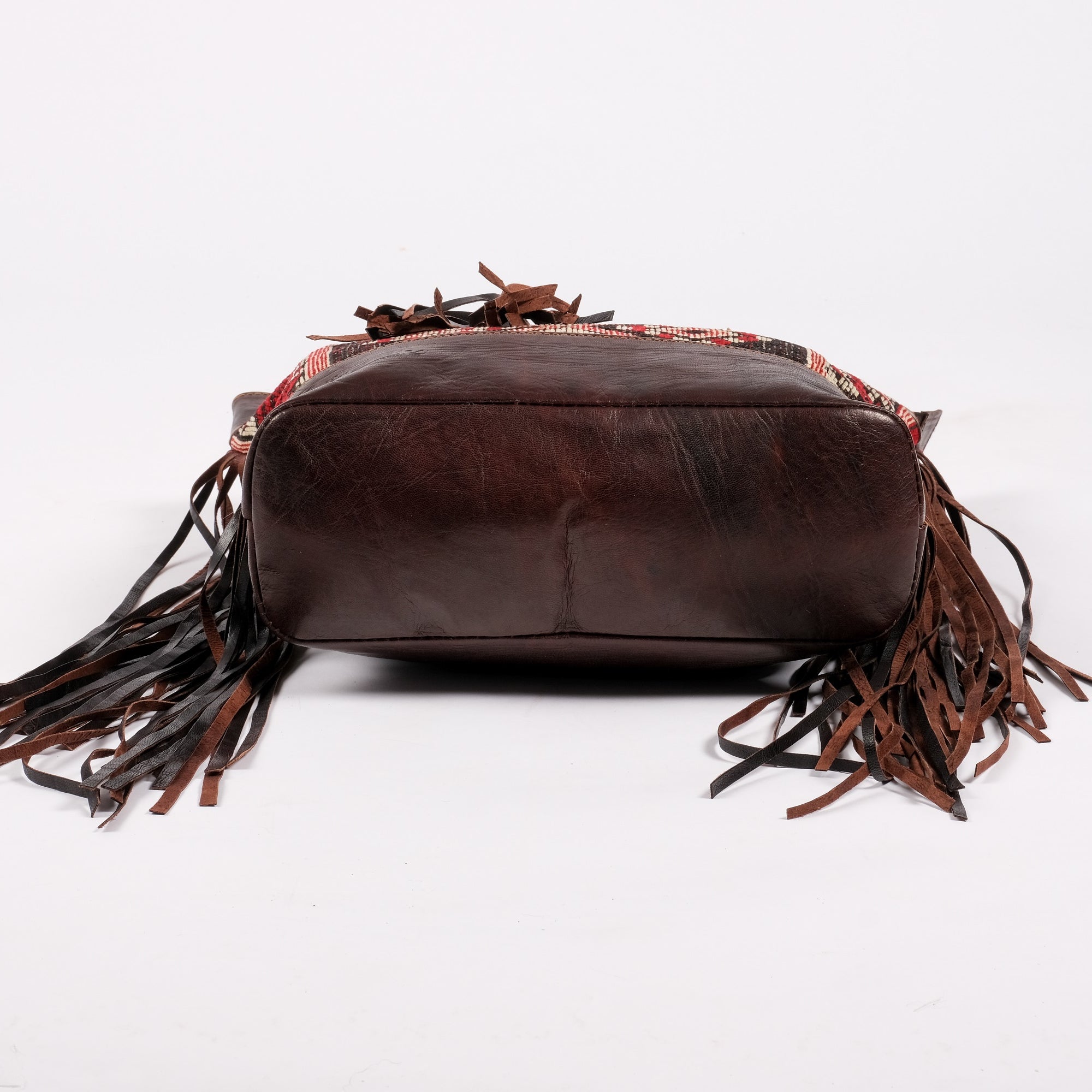 Leather Tote Bag, Leather Fringed bohemian Shoulder Bag