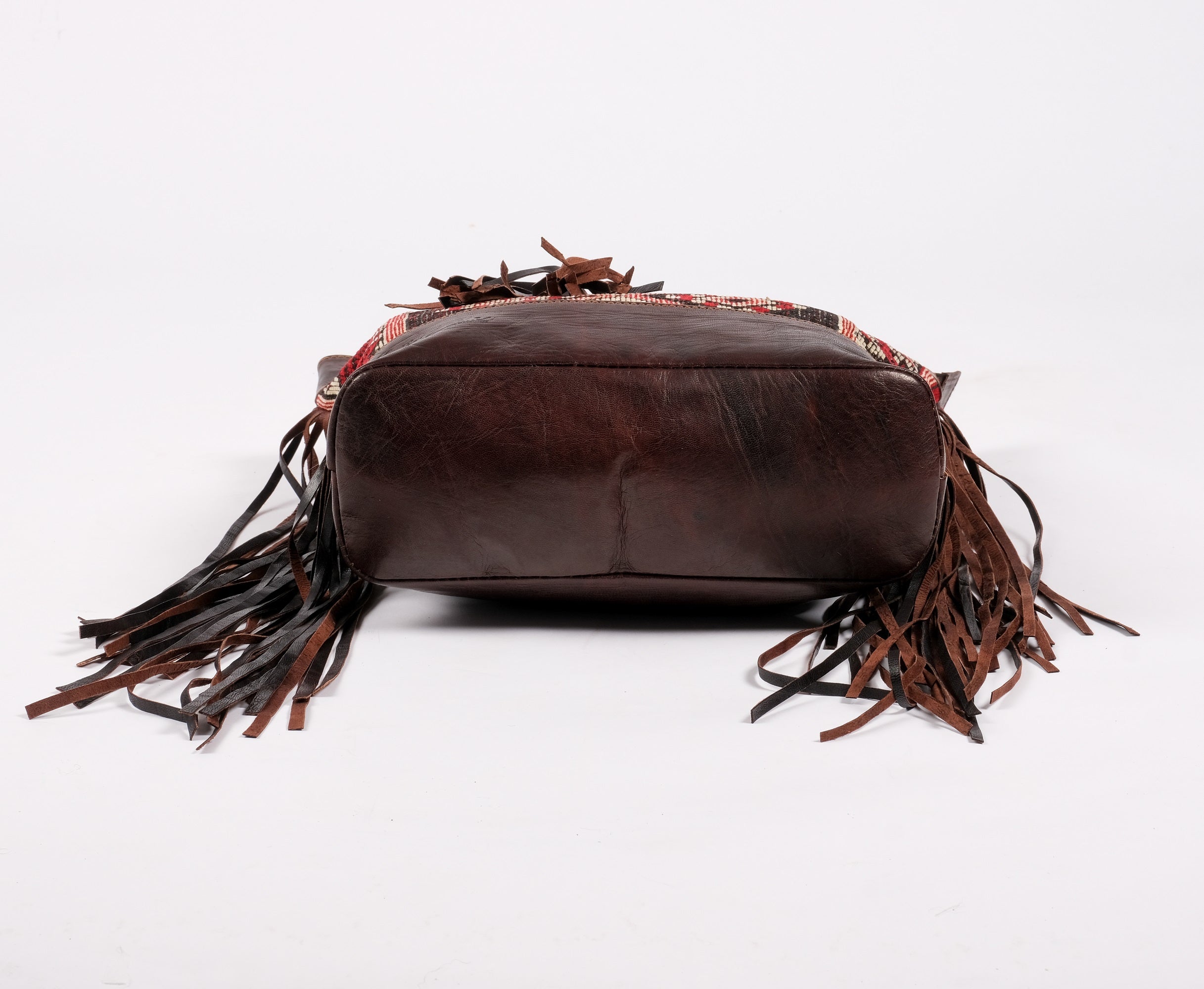 Leather Tote Bag, Leather Fringed bohemian Shoulder Bag