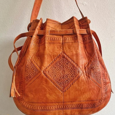 Handmade moroccan Boho Soulder Bag Light Brown - artihandmade