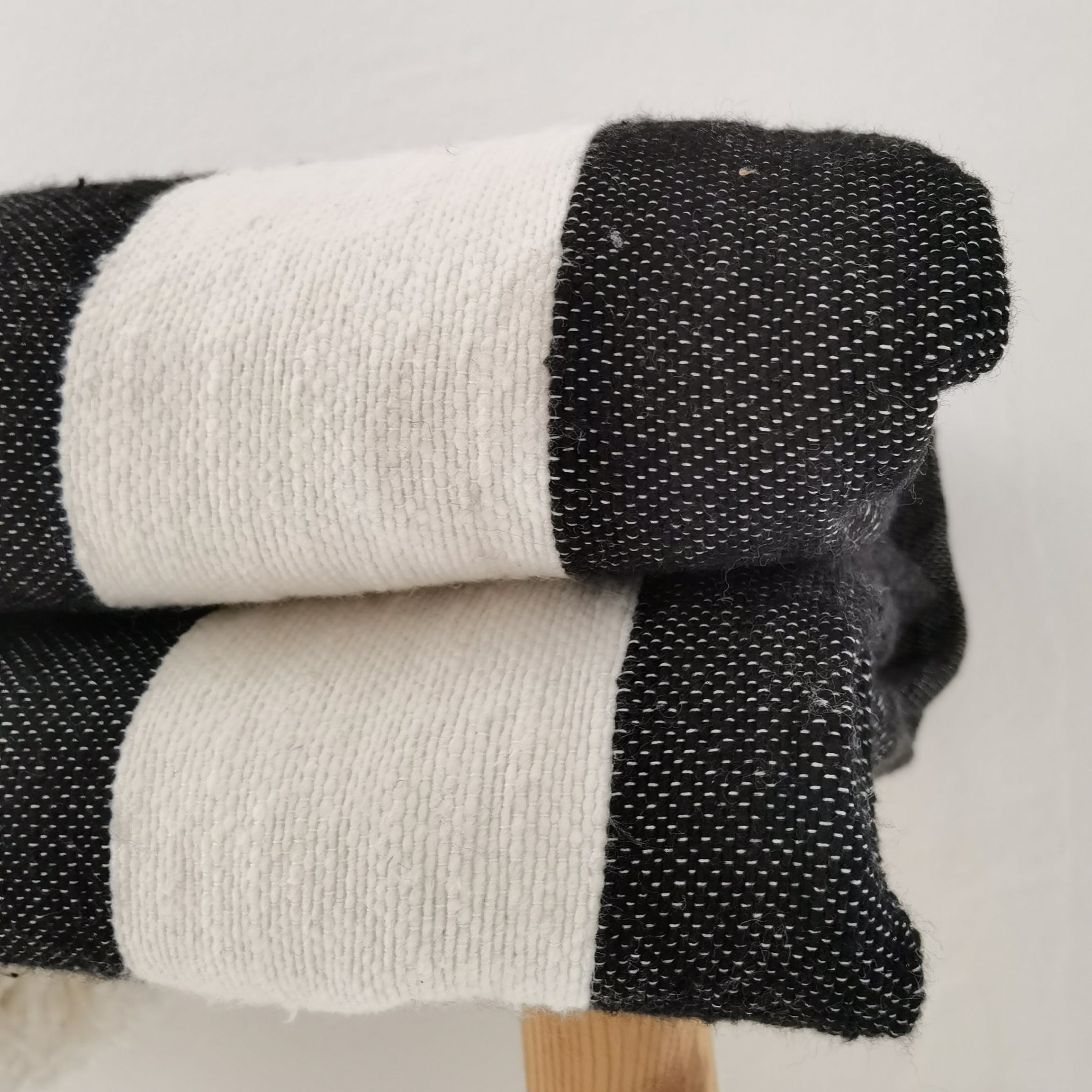 Handmade Moroccan Blanket Throw Black White - artihandmade