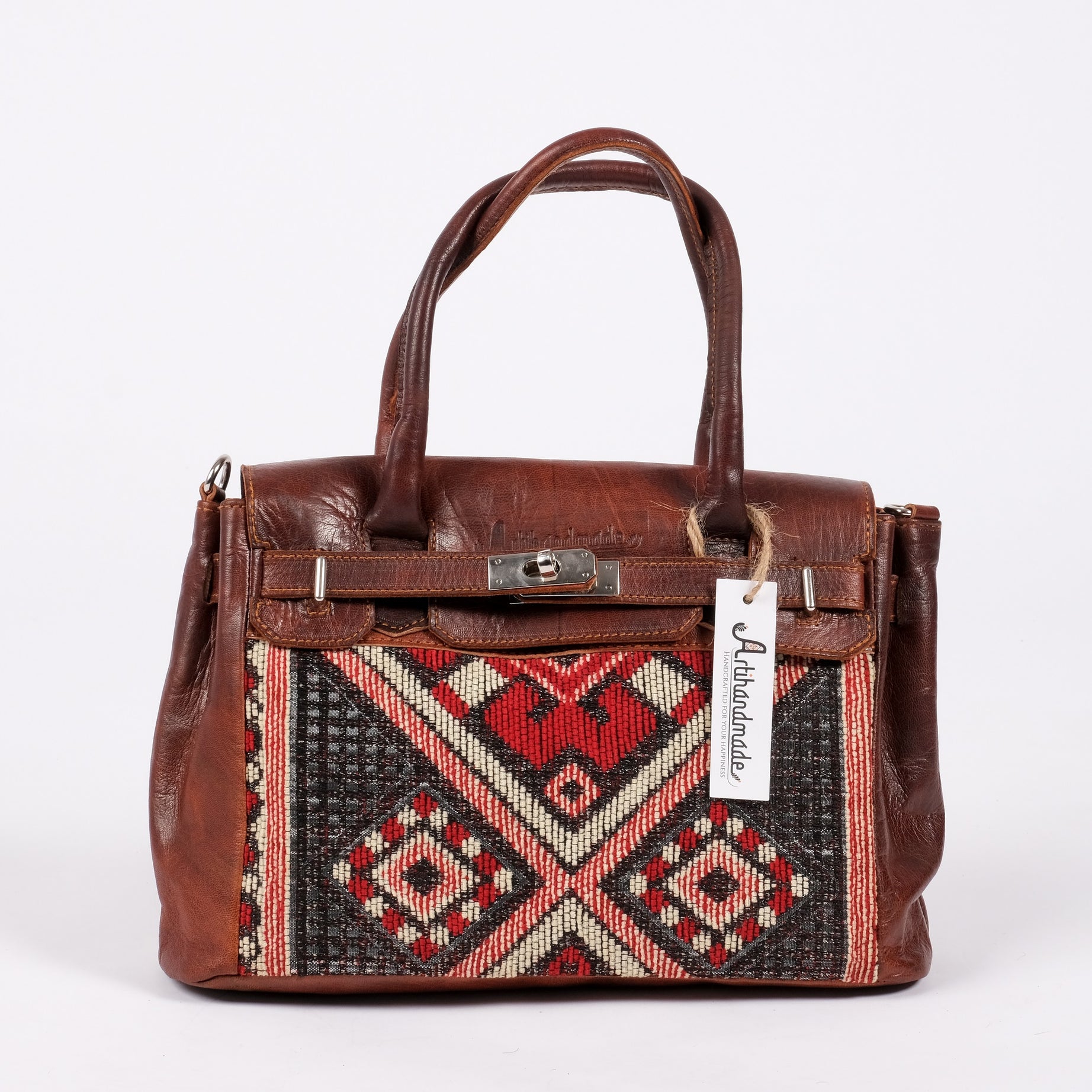 Premium Set of 4 Leather Kilim Bags - Unique and Stylish