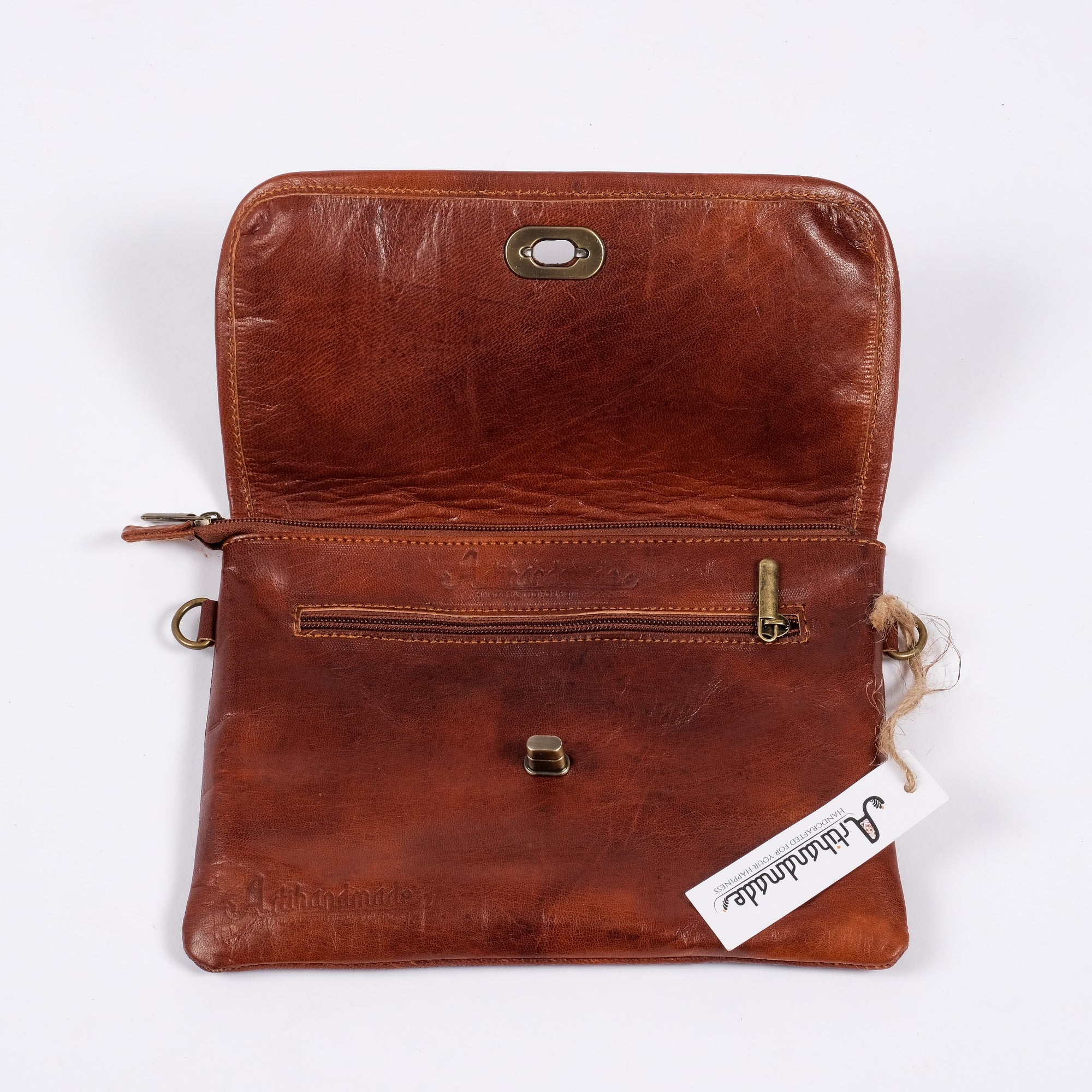 Women's Leather Tote Bag - bohemian style With crossbody Sling Bag