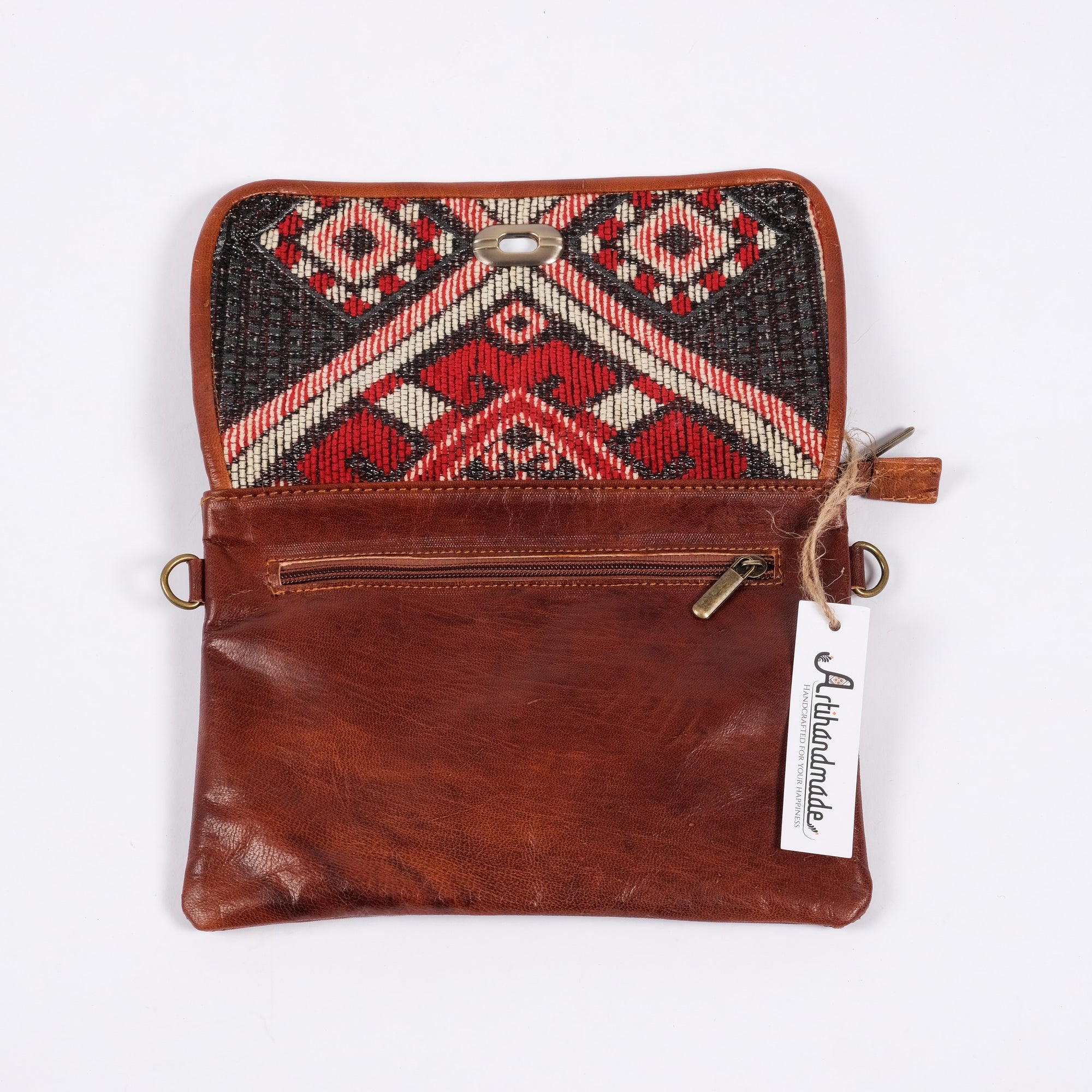 Women's Leather Tote Bag - bohemian style With crossbody Sling Bag