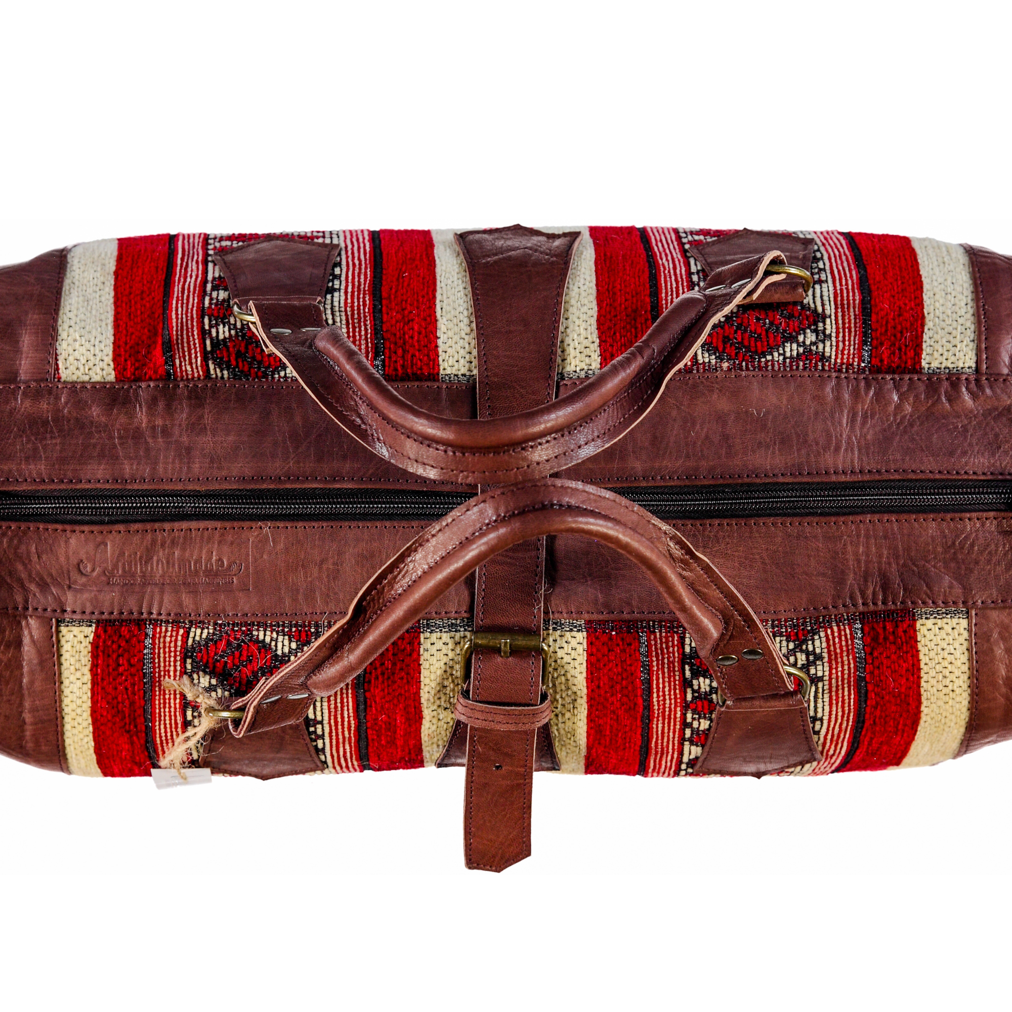 Set Of 2 Duffel Bags Kilim And Leather - Large With Medium
