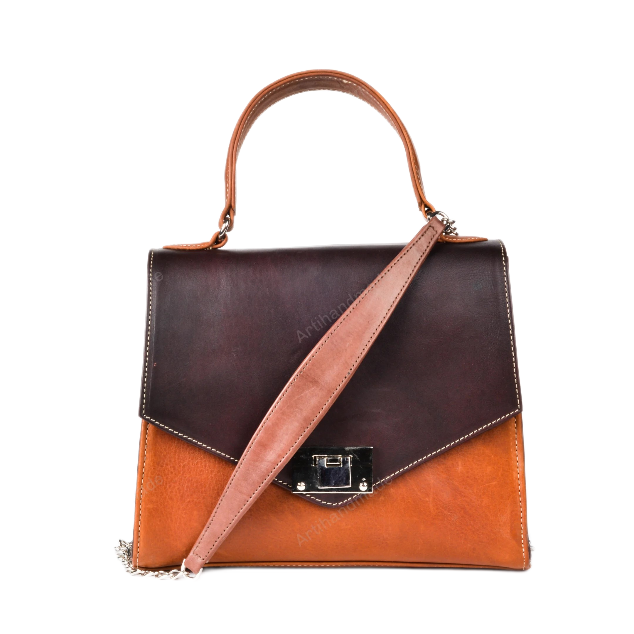 Leather Handbag for Women's, with 2 type Adjustable Strap