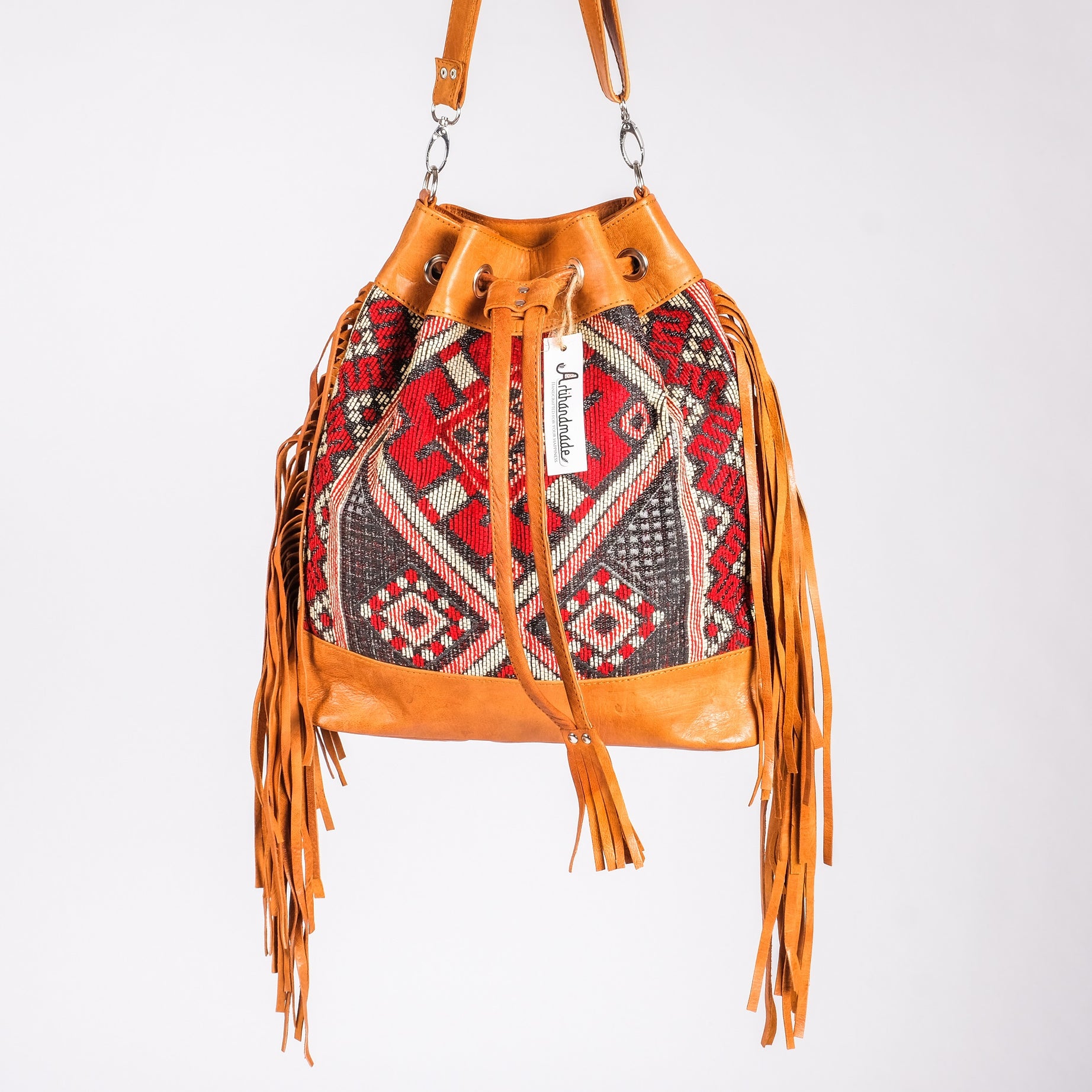 Premium Set of 4 Leather Kilim Bags - Unique and Stylish