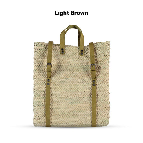 Moroccan Straw basket Backpack - artihandmade
