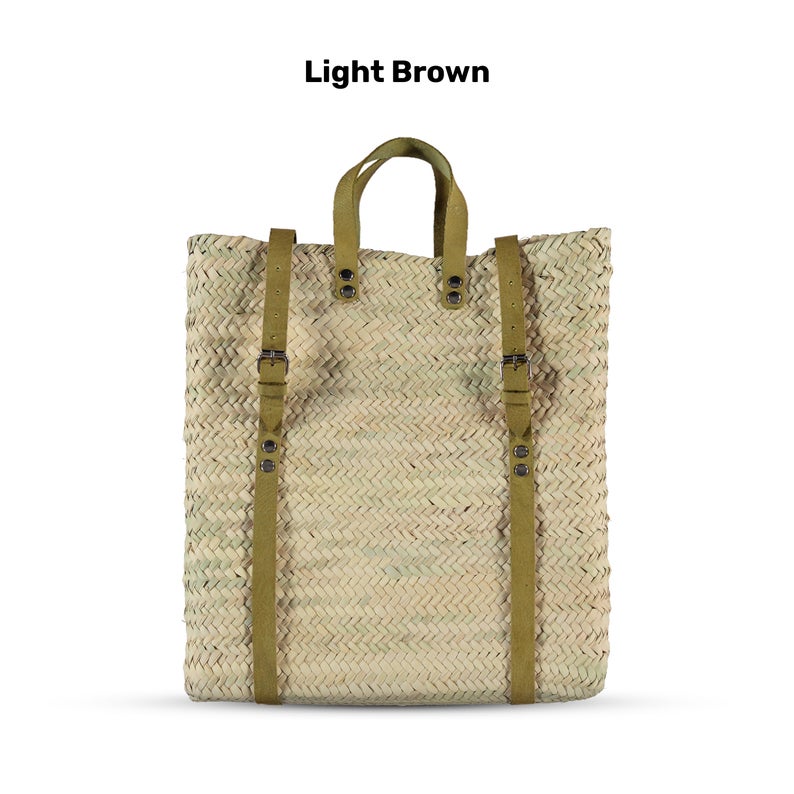 Moroccan Straw basket Backpack - artihandmade