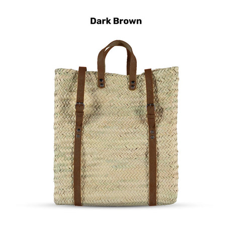 Moroccan Straw basket Backpack - artihandmade